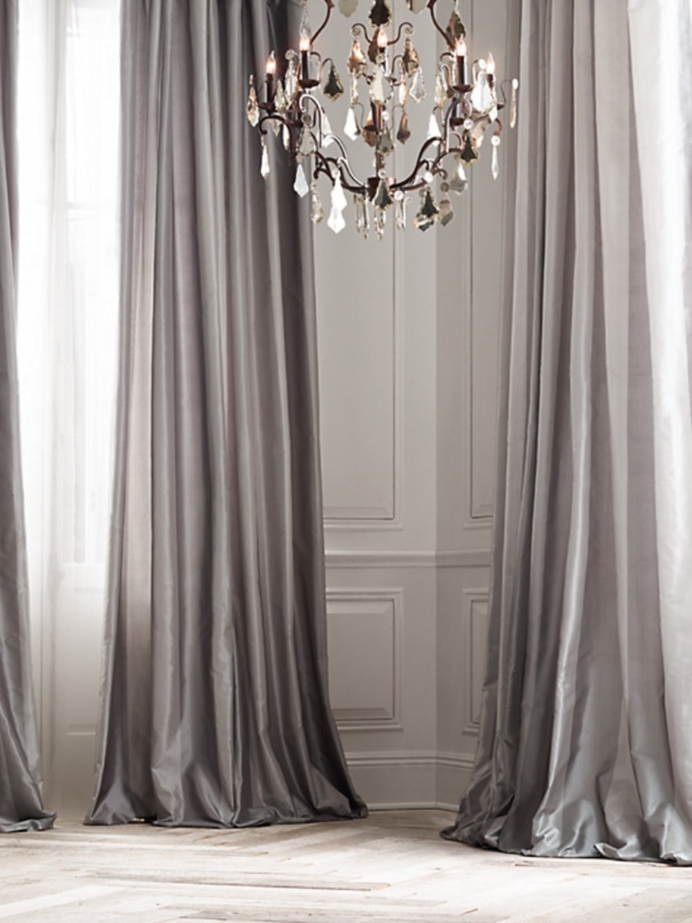 Restoration Hardware Silk Taffeta Pavilion Stripe Inverted Pleats 1 Panel Drape